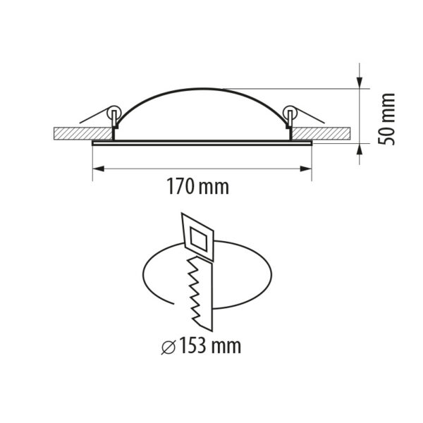 Lampada led da incasso tonda 20W, a luce indiretta neutra