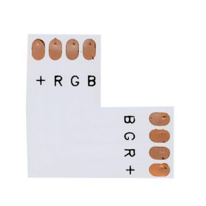 Connettore angolare per striscia led RGB 10mm, 5 pezzi